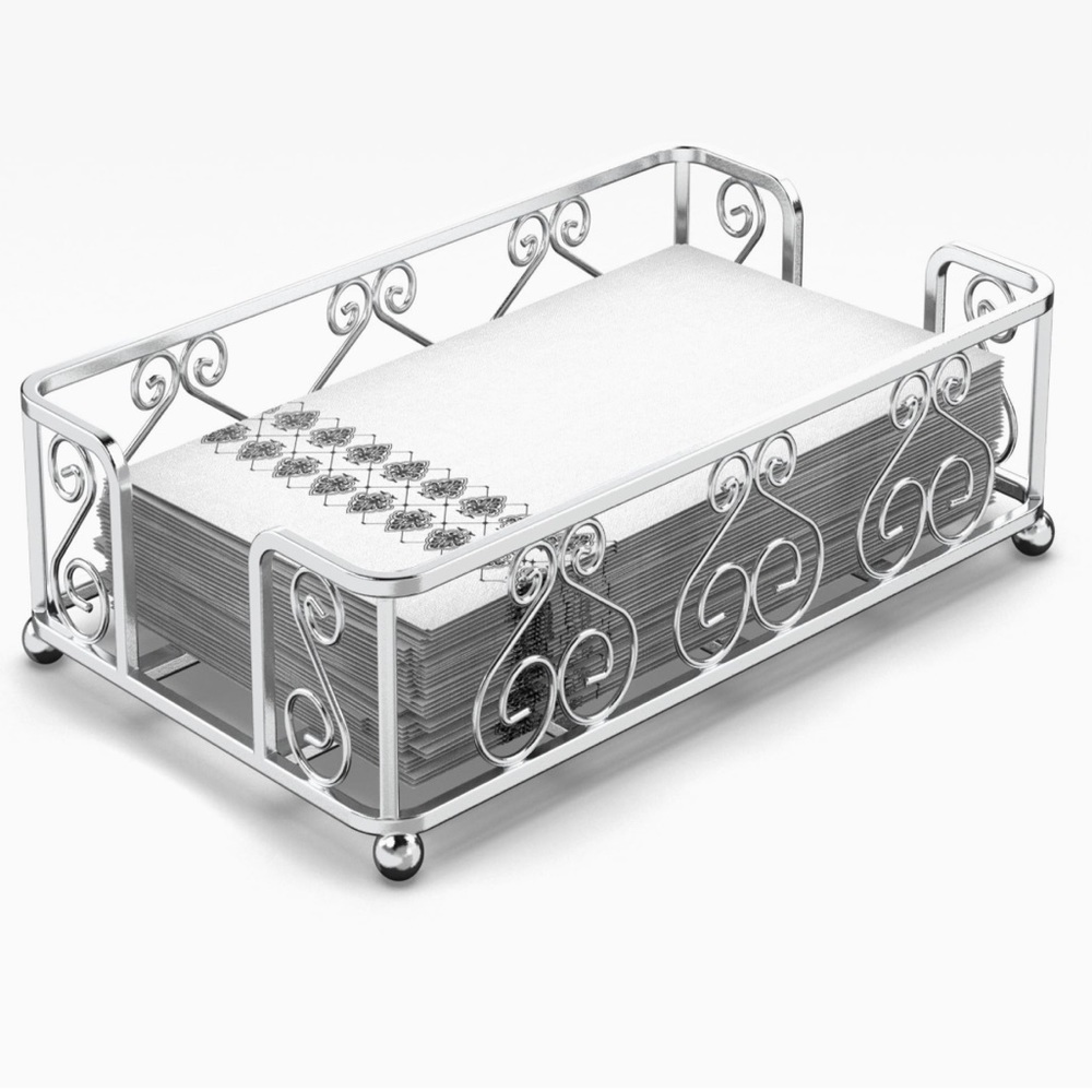 Modern Cast Iron Silver Napkin Holder